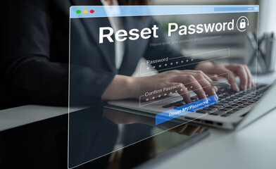 A web browser interface for the password reset function. This form allows a user to recover their...