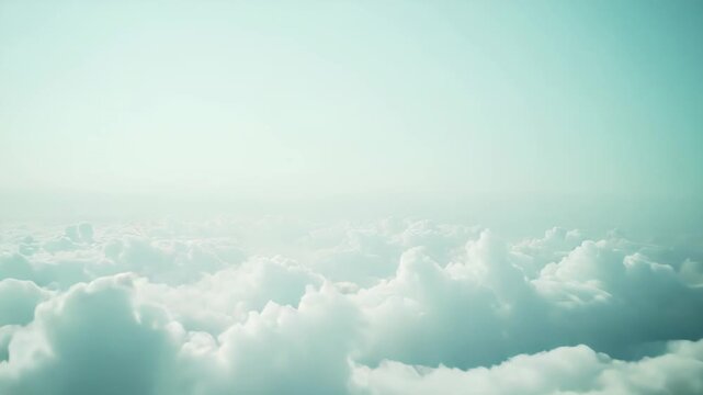 Clouds creating a soothing layered texture viewed from an aerial perspective, forming a tranquil atmosphere and providing a sense of freedom and lightness