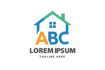 Fototapeta premium Real Estate Home House With ABC Letters Vector logo template