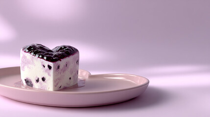 Delicious dessert with berry sauce on a plate