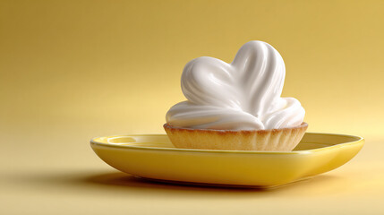 Whipped Cream on a Small Dessert in a Shallow Bowl