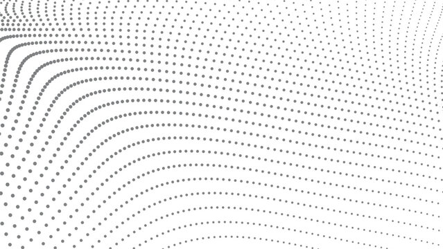 Abstract grey halftone grid wave with structured dot lines for architectural and modern industrial design layouts