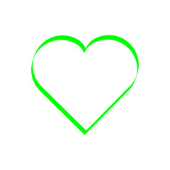 Green heart symbol, love icon. Love symbol, heart shape png.