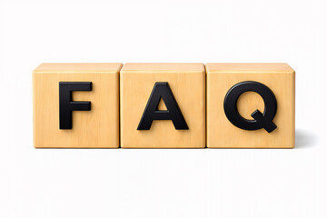 FAQ and customer support concept using wooden alphabet blocks