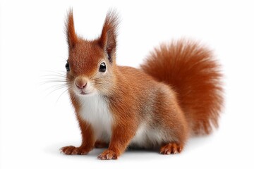 Obraz premium Squirrel stands on a white surface in bright light