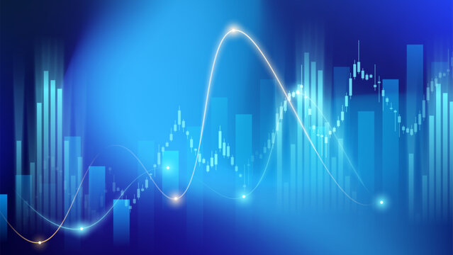 Abstract Financial Growth Chart with Glowing Lines