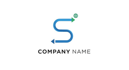 Company logo template with blue letter S.