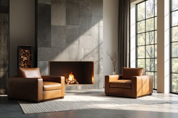 Minimalistic Modern Interior Design of a Living Room