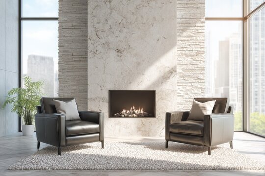 Minimalistic Modern Interior Design of a Living Room