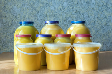 Honey in different containers