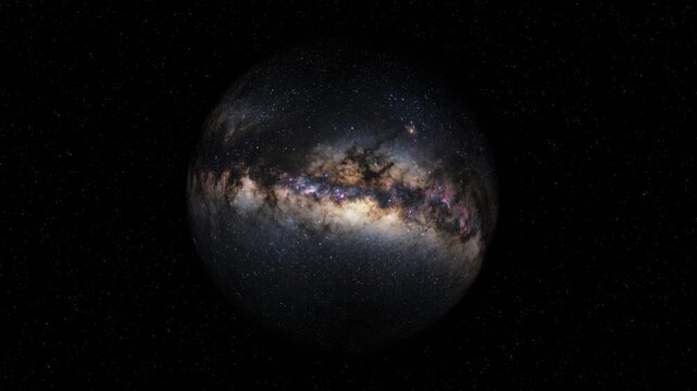 Gravitational Lens Distortion of Milky Way Galaxy 3D animation for quantum physics, astrophysics singularities, and holographic multiverse cosmology concepts