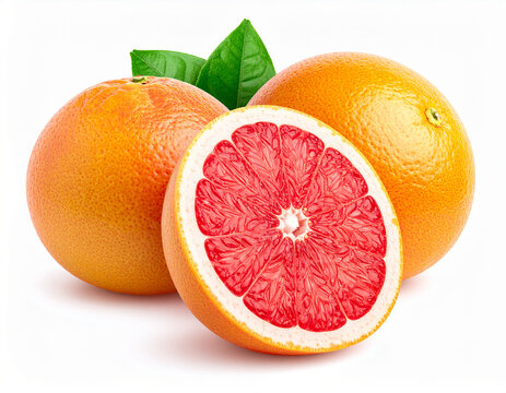 Frische reife Grapefruit auf wei&szlig;em Hintergrund