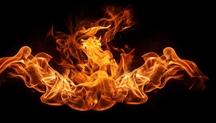 Fototapeta premium Abstract Fire Flame On Black Background
