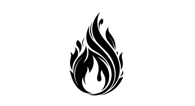 Black flame icon symbolizing passion and energy.