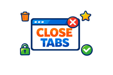 &ldquo;close tabs icon with browser window, delete, and security symbols&rdquo;