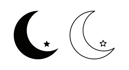 Moon star night sky symbols vector illustration