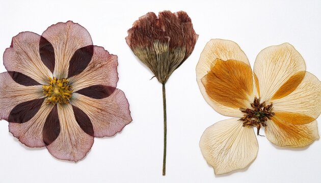 Dried And Pressed Flower Scanned Herbarium Plant