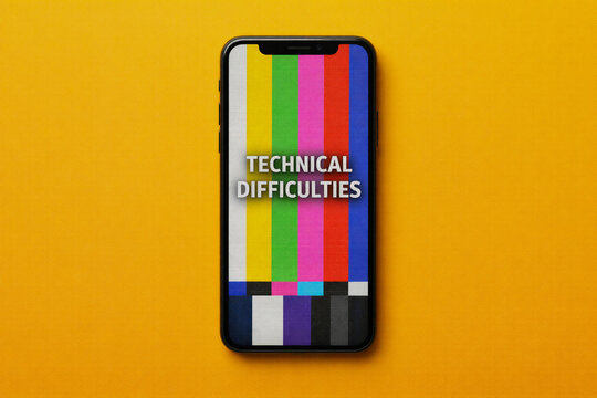 Smartphone Technical Difficulties screen error no signal
