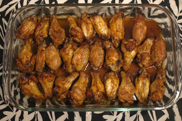 Cooked Chicken Wings Served on a Plate Ready to Eat