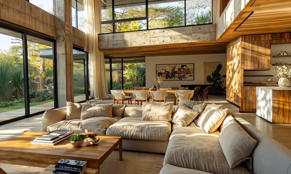 Cushions & Clarity &ndash; Living Frame from Modern Open-Concept Architecture & Indoor-Outdoor Harmony Showcase Video  