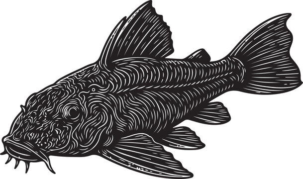Pleco Catfish Bottom Dwelling Aquarium Fish with Armored Body