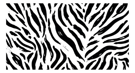 Abstract hand drawn illustration of a zebra print pattern depicting wild animal stripes for modern design