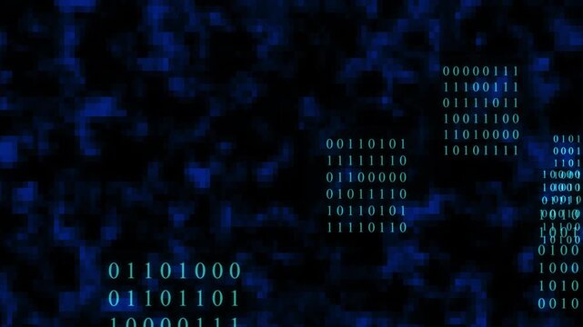 Digital Code Cascade: A mesmerizing visual of cascading binary code illuminates a futuristic digital landscape, representing the intricacies of technology and data processing.