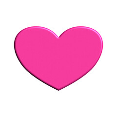 3d pink heart symbol, love icon. 3d vector shiny textured heart icon, love symbol.