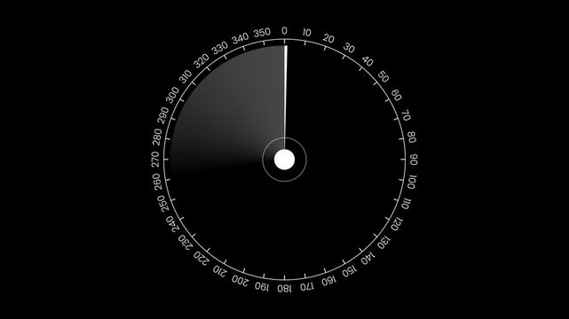 Gray radar navigation is looking for objects. Simple Radar scanning on black background. 4K Loop animation