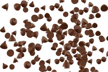Obraz premium Chocolate chip with white background 