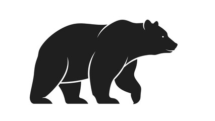 Fototapeta premium Black Bear Walking Silhouette Vector Illustration Graphic Style Wildlife Animal Icon for Nature and Outdoor Themes