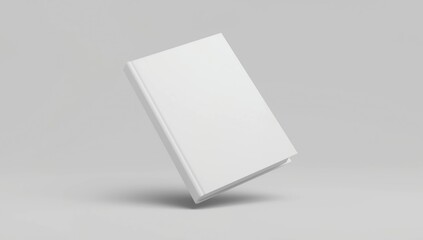 Hard cover book mock up isolated on soft gray background. 3D illustrating