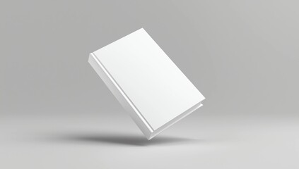 Hard cover book mock up isolated on soft gray background. 3D illustrating