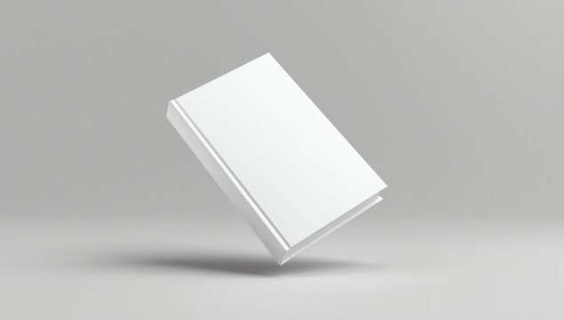 Hard cover book mock up isolated on soft gray background. 3D illustrating