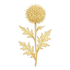 Fototapeta premium PNG Golden thistle botanical illustration