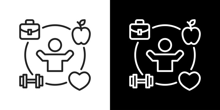 Lifestyle Icon Set. Clean Line Design With Light And Dark Versions For Versatile Use.	