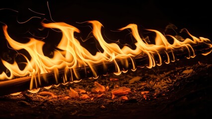 Inferno's dance: Captivating flames engulfing fuel in a mesmerizing display of burning energy