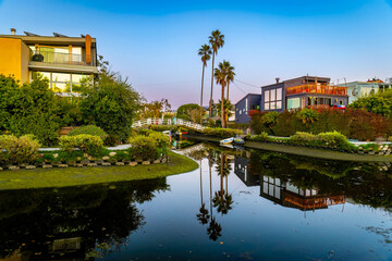 Obraz premium Venice Canals scenic view at sunset California