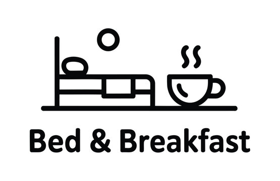 A simple black and white logo for a cozy bed and breakfast