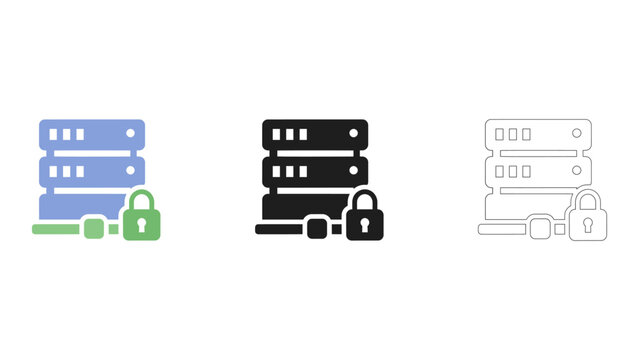 A graphic illustration of secured servers representing protected infrastructure and secure hosting services online