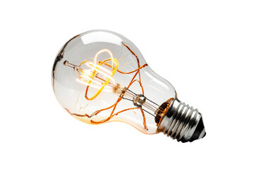 A light bulb with a wire wrapped around it, isolated on a white background