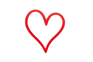 A red heart-shaped object on a white background, suitable for use in illustrations, designs and other creative projects