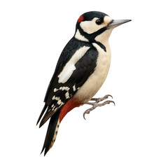 Obraz premium PNG Detailed woodpecker illustration on transparent.
