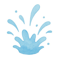 Fototapeta premium PNG Playful blue watercolor splash illustration.