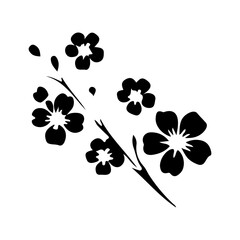 Flower line art illustration vector isolated on transparent background