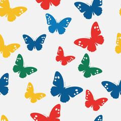 Naklejka premium Colorful Butterfly Pattern on White Background. EPS Editable
