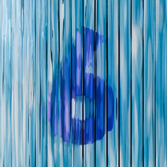 Blue reed glass font Number 6 SIX 3D