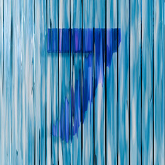 Blue reed glass font Number 7 SEVEN 3D