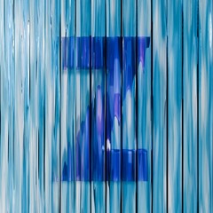Blue reed glass font Letter Z 3D