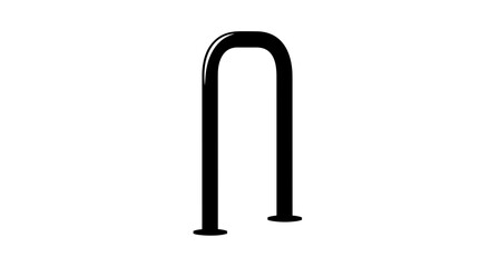 Simple Black U Shaped Bicycle Rack Isolated.